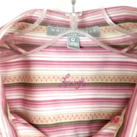 FOXCROFT Button Front Shirt Wrinkle Free Shaped Fit Long Sleeves Women's size 16 - Picture 2 of 4